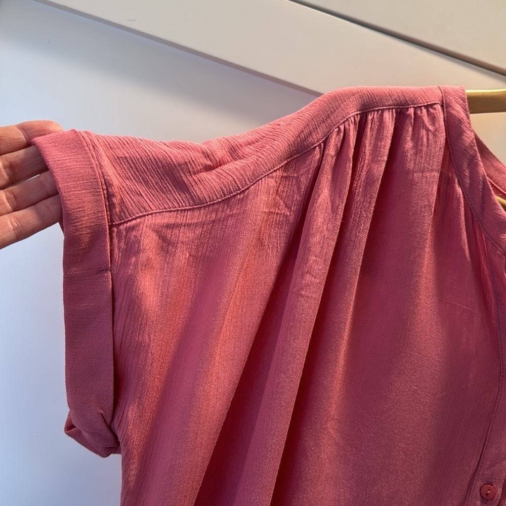 Caslon Oversized Rayon Blouse Blush Size large NWT - Picture 6 of 10